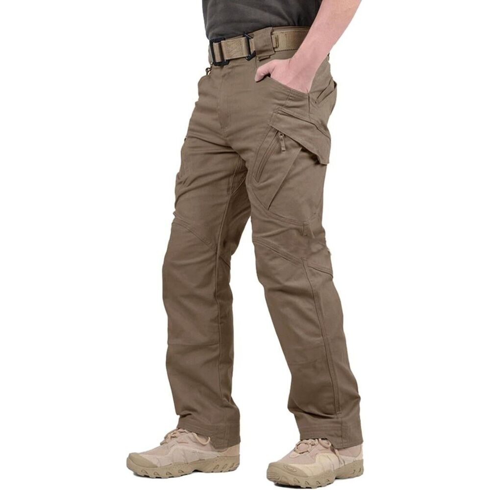 TACVASEN Men's Cargo Operator Casual Cotton Pants Elastic‎ Waistband 40